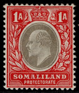 SOMALILAND PROTECTORATE EDVII SG33, 1a grey-black & red, M MINT. Cat £20.