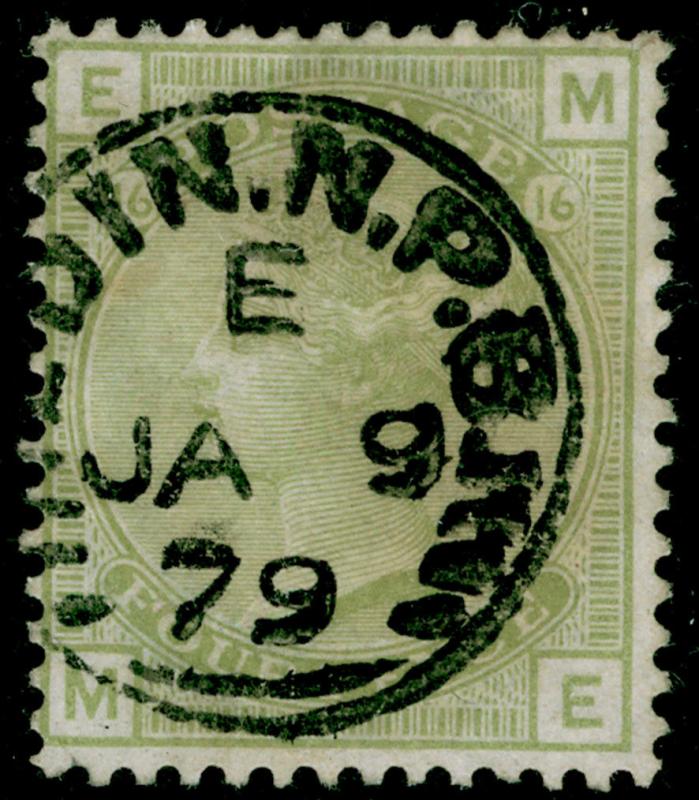 SG153, 4d sage-green PLATE 16, FINE USED, CDS. Cat £300. ME