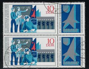 German Democratic Republic Scott # 1409 + label, used, pair, se-tenant