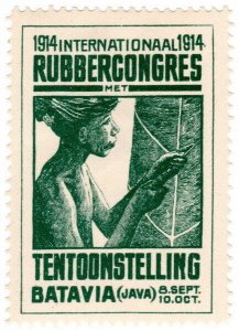 (I.B) Netherlands Indies Cinderella : Rubber Exhibition (Batavia 1914) Dutch