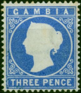 Gambia 1880 3d Pale Dull Ultramarine SG14bc Good MM