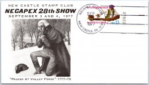 US SPECIAL EVENT COVER NEW CASTLE STAMP CLUB 28th NECAPEX VALLEY FORGE 1977