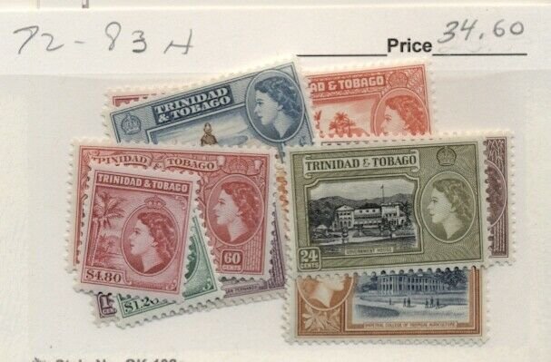 TRINIDAD & TOBAGO #72-83, Mint Hinged, Scott $34.60