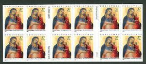 US #3879a 37¢ Madonna double sided Self-Ad Bklt Pane