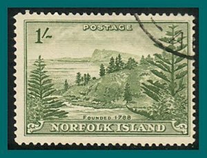 Norfolk Island 1947 Ball Bay, 1s used #11,SG11