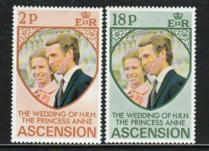 ASCENSION #177-178  1973  WEDDING OF PRINCESS ANNE   MINT  VF LH  O.G