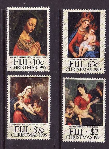 Fiji-Sc#745-8-Unused NH set-Christmas-Paintings-1995-please note that there is a