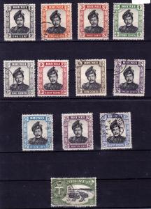 Brunei, 1952 complete set to $1 