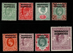 MOROCCO AGENCIES SG31/8 1907-13 DEFINITIVE SET MTD MINT