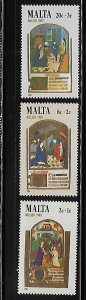 Malta 1983 Illuminated Manuscripts Sc B48-B50 MNH A257