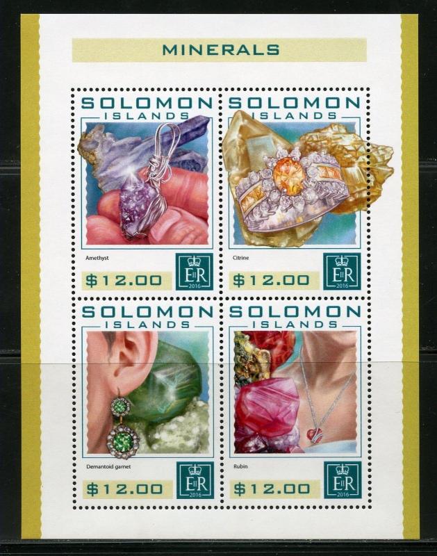 SOLOMON ISLANDS  2017  MINERALS SHEET MINT NH