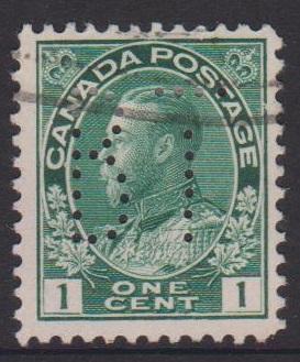 Canada Sc#104 Used Perfin BT