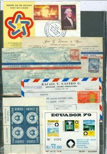 ECUADOR LOT of (6) incl.  (2) SOUV. SHEETS & (1 ) REGISTERED COVER