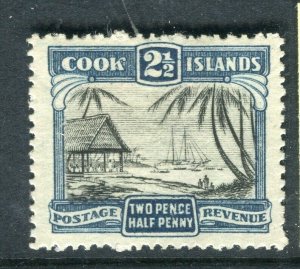 COOK ISLANDS; 1940s early GVI Pictorial issue fine Mint hinged 2.5d. value