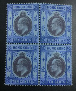 MOMEN: HONG KONG SG #67 1903 BLOCK MINT OG NH £280++ LOT #64853