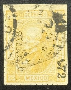 1872 Mexico Postage Stamp (Scott #102) Used CV $50.00