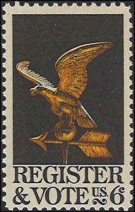 Scott# 1344  1968 6c gold & blk Litho&' Eagle Weathervane; TAGGED   Mint Neve...