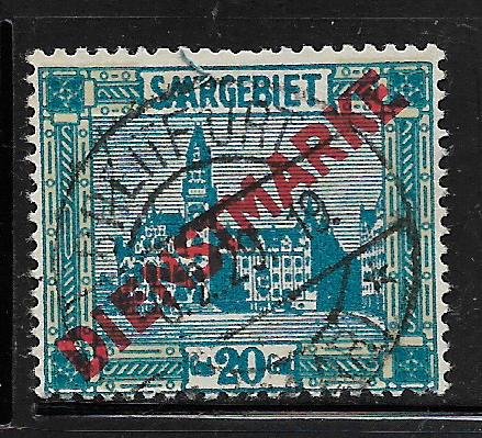 SAAR, O7, USED, SAARBRUCKEN CITY HALL, OVPTD IN RED