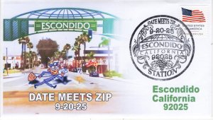 25-366, 2025, Date Meets Zip, Escondido CA, Event Cover, Pictorial Cancel, 92025