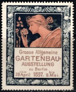 1897 Germany Poster Stamp Large General Gardening Exhibition In Berlin