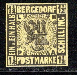 German States Bergedorf Scott # 3, mint nh