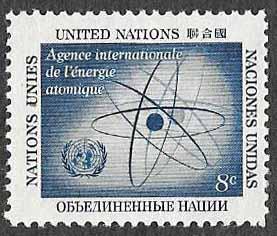 UN New York SC 60 - Atom & UN Emblem - MNH - 1958