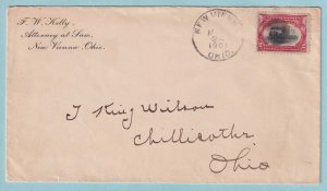 UNITED STATES 1901 TRAIN STAMP NEW VIENNA OH TO CHILLICOTHE