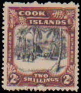 Cook Islands #123, Never Hinged Single Incomplete Set, 1914-1916, Never Hinged