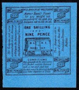 Midland Great Western 1877 Market Basket Stamp 1/9 on blue for up to 112 lbs