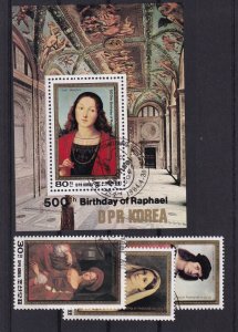 SA Korea 1984  500th Anniv of the Birth of Raphael used stamps+minisheet