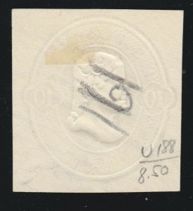 US U188 10c Envelope Cut Square Mint SCV $75