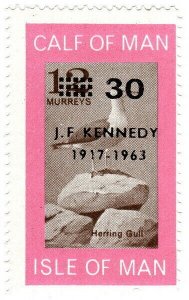 (I.B) Cinderella : Isle of Man (Calf of Man) Herring Gull 30m (JFK overprint) 