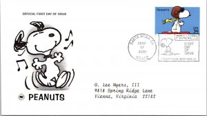 FDC 2001 SC #3507 Postal Soc Commemorative - Santa Rosa CA - Single - J2737