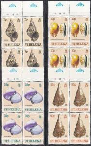 ST HELENA 1981 Shells set in plate blocks of 4 MNH.........................51688