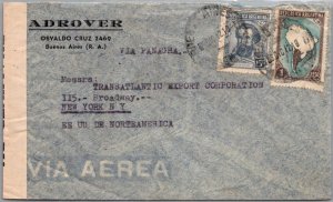 SCHALLSTAMPS ARGENTINA POSTAL HISTORY AIRMAIL CENSORED COVER ADDR USA YR’1940-45