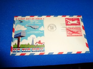 FLEUGEL MULTI COLORED CACHET FDC:  US SCOTT#  C32