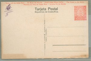 Costa Rica  1923 4c red, view side clean; card no. 5: U.F.Co. Hospital type I-B, this is the rare type: Hyphens between each set