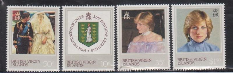 British Virgin Islands 430-3 Princess Diana Mint NH