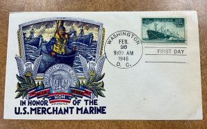 939 Merchant Marines in WWII  M-29 Staehle  FDC 1946