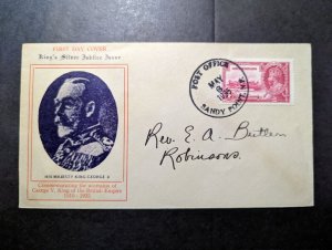 1935 Newfoundland First Day Cover FDC Sandy Point NFLD to Robinson