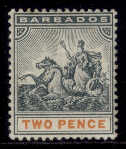 BARBADOS QV SG108, 2d slate-black & orange, M MINT. Cat £15.