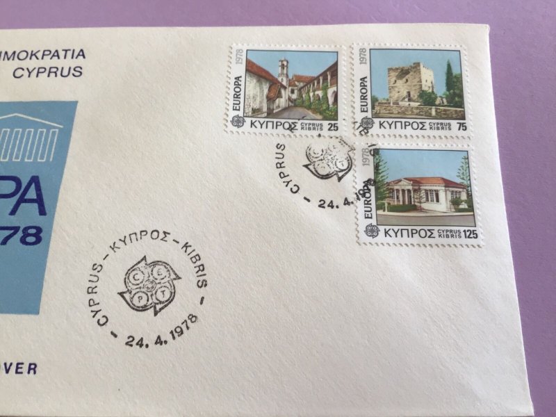 Cyprus First Day Cover Europa Cept 1978 Stamp Cover R43072