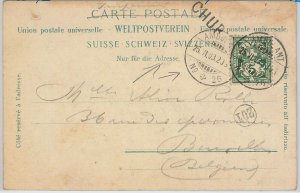 50969 - SWITZERLAND -  POSTAL HISTORY - AMBULANT MARK on CARD to BELGIUM 1903