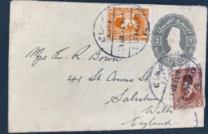 1931 Suhab Egypt Postal Stationery Cover To Salisburg England