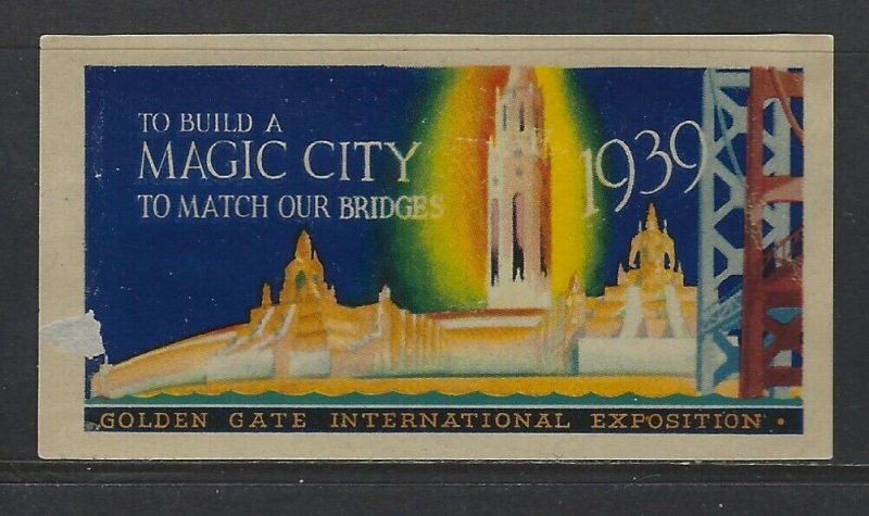 UNITED STATES - 1939 GOLDEN GATE INTERNATIONAL EXPOSITION POSTER STAMP MNH