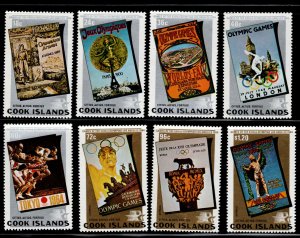 Cook Islands Scott 779-786 Olympic Games Posters stamp set.