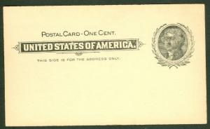 US #UX14 1¢ black on buff, unused entire not preprinted