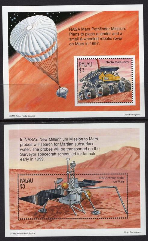 Palau 411-412 Space Souvenir Sheets MNH VF