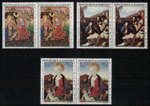 3X  DAHOMEY 1966 - Paintings /complete  set,  pairs MNH  [CV $60]