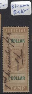 MALAYA STRAITS SETTLEMENTS (P1109B) QV JUDICIAL BROWN REVENUE $1.00   VFU